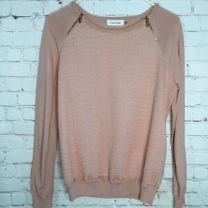 Calvin Klein Women's Pale Pink Long Sleeve Knit‎ Sweater Size M